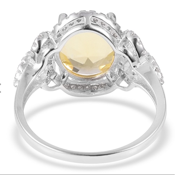 Yellow and white CZ SS ring - Picture 3 of 4